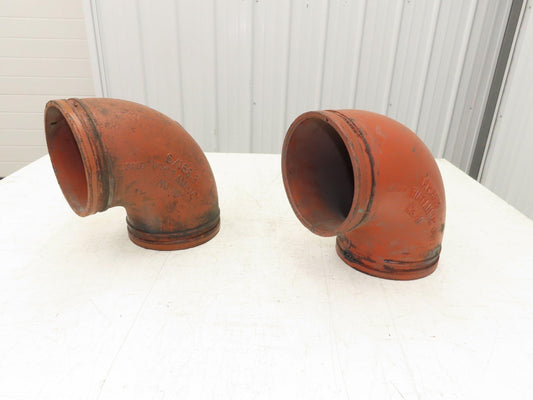 Victaulic No 10  6" Grooved 90° Elbow Pipe Fitting Ductile Iron  Lot of 2