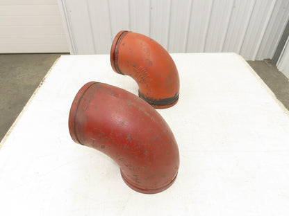 Victaulic No 10  6" Grooved 90° Elbow Pipe Fitting Ductile Iron  Lot of 2