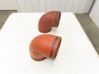 Victaulic No 10  6" Grooved 90° Elbow Pipe Fitting Ductile Iron  Lot of 2