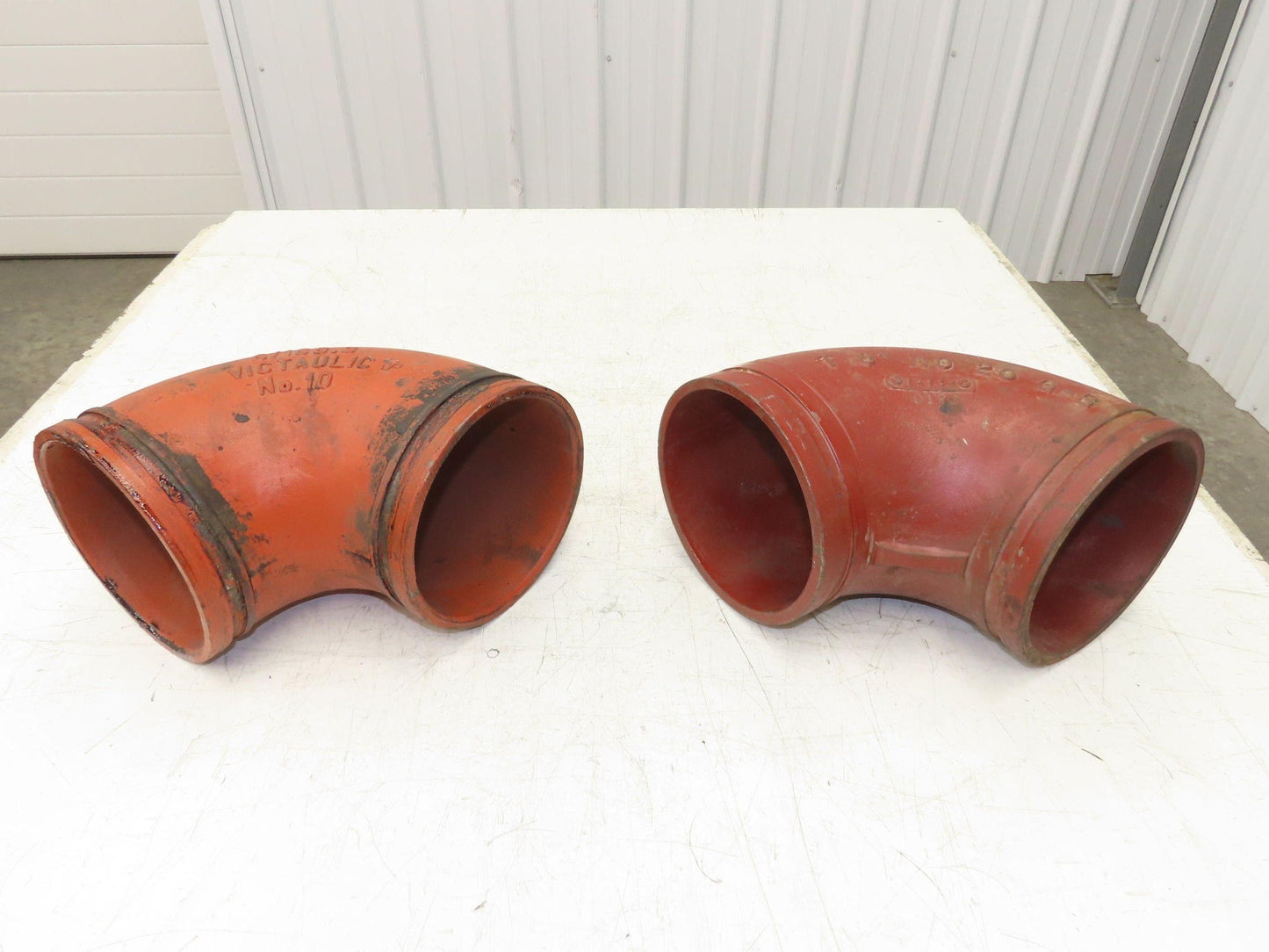 Victaulic No 10  6" Grooved 90° Elbow Pipe Fitting Ductile Iron  Lot of 2