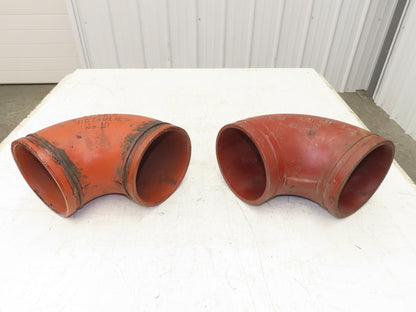 Victaulic No 10  6" Grooved 90° Elbow Pipe Fitting Ductile Iron  Lot of 2