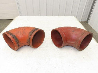 Victaulic No 10  6" Grooved 90° Elbow Pipe Fitting Ductile Iron  Lot of 2