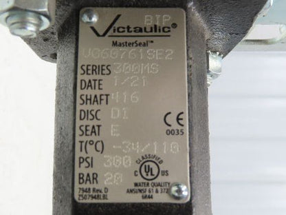 Victaulic 300MS MasterSeal 6" Butterfly Valve Grooved Pipe 300psi