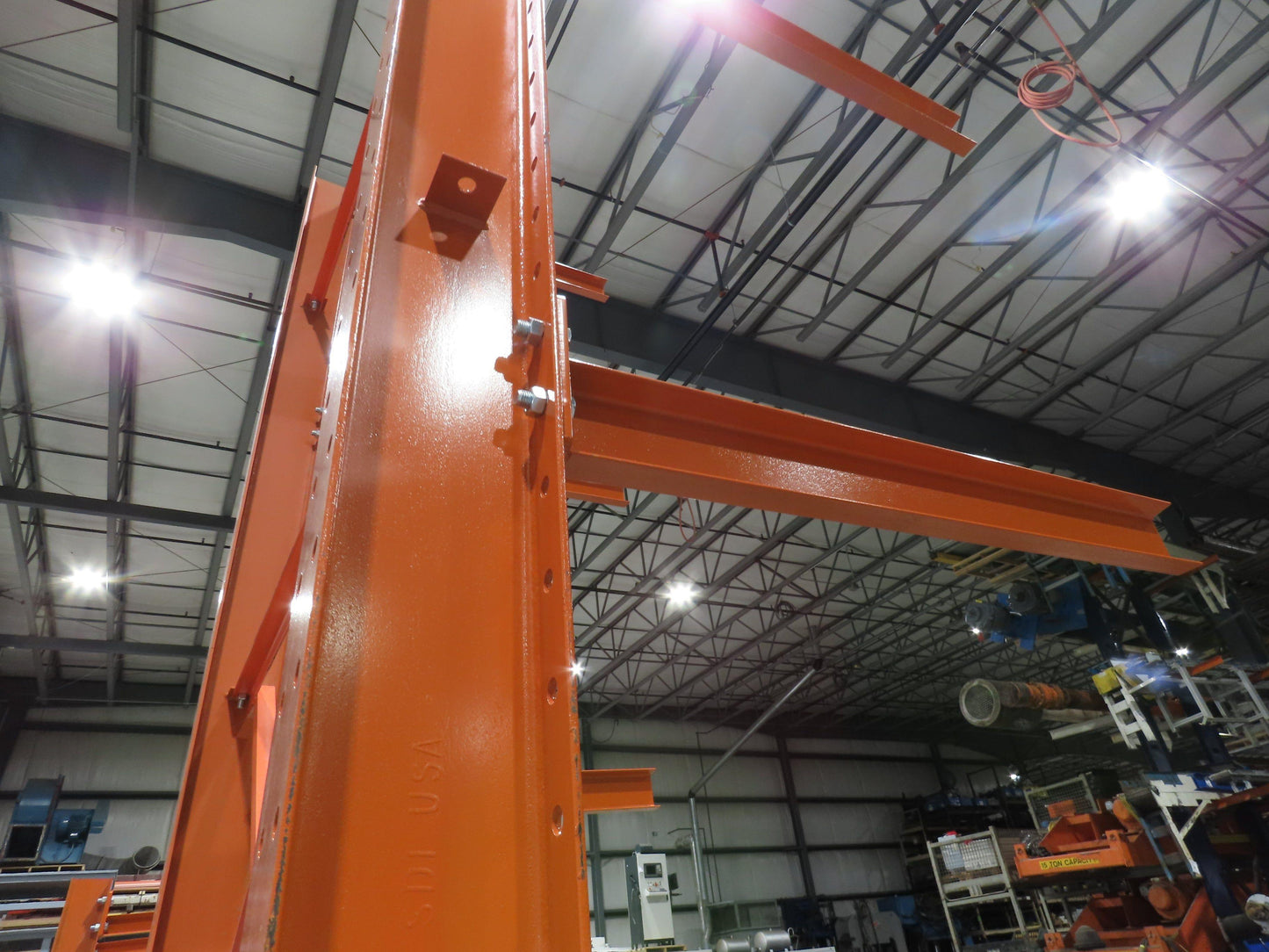 Cantilever Rack 2 W8-18 Post 4 Shelf 1-Side 192" 16' Upright 78"W 48" Arms 5000#