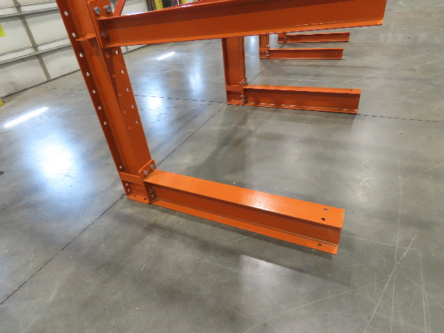 Cantilever Rack 2 W8-18 Post 4 Shelf 1-Side 192" 16' Upright 78"W 48" Arms 5000#