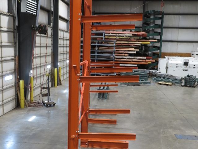 Cantilever Rack 2 W8-18 Post 4 Shelf 1-Side 192" 16' Upright 78"W 48" Arms 5000#