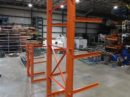 Cantilever Rack 2 W8-18 Post 4 Shelf 1-Side 192" 16' Upright 78"W 48" Arms 5000#
