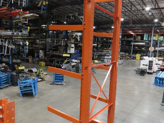 Cantilever Rack 2 W8-18 Post 4 Shelf 1-Side 192" 16' Upright 78"W 48" Arms 5000#