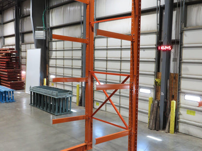 Cantilever Rack 2 W8-18 Post 4 Shelf 1-Side 192" 16' Upright 78"W 48" Arms 5000#