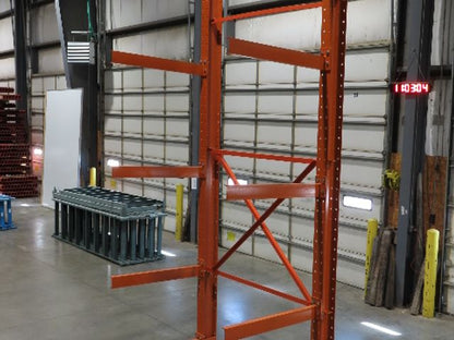 Cantilever Rack 2 W8-18 Post 4 Shelf 1-Side 192" 16' Upright 78"W 48" Arms 5000#