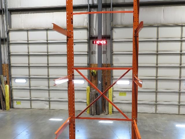 Cantilever Rack 2 W8-18 Post 4 Shelf 1-Side 192" 16' Upright 78"W 48" Arms 5000#