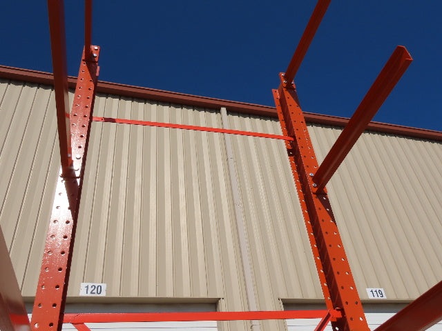 Cantilever Rack 2 W8-18 Post 4 Shelf 1-Side 192" 16' Upright 78"W 48" Arms 5000#