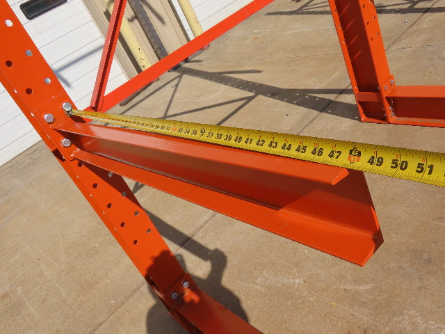 Cantilever Rack 2 W8-18 Post 4 Shelf 1-Side 192" 16' Upright 78"W 48" Arms 5000#