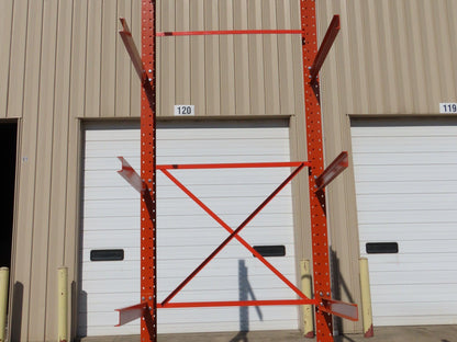 Cantilever Rack 2 W8-18 Post 4 Shelf 1-Side 192" 16' Upright 78"W 48" Arms 5000#