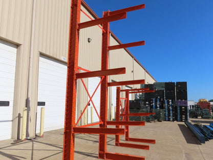 Cantilever Rack 2 W8-18 Post 4 Shelf 1-Side 192" 16' Upright 78"W 48" Arms 5000#