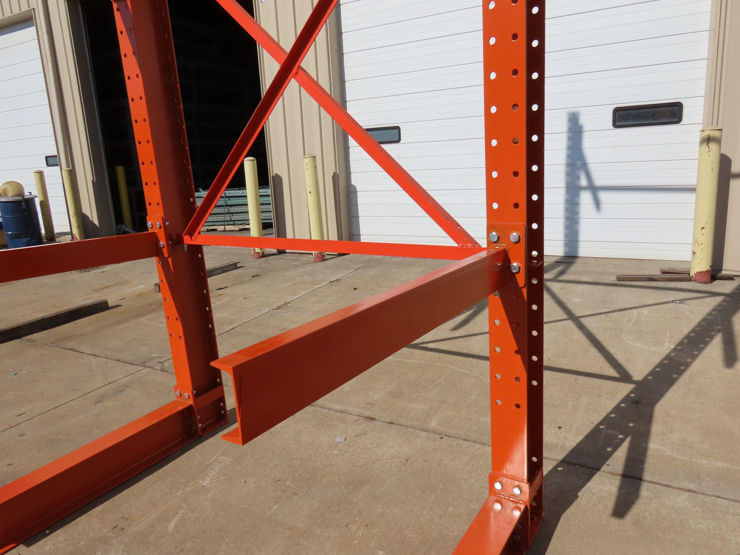 Cantilever Rack 2 W8-18 Post 4 Shelf 1-Side 192" 16' Upright 78"W 48" Arms 5000#