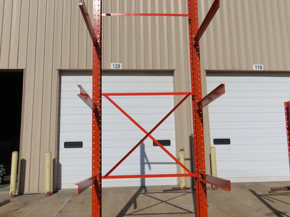 Cantilever Rack 2 W8-18 Post 4 Shelf 1-Side 192" 16' Upright 78"W 48" Arms 5000#