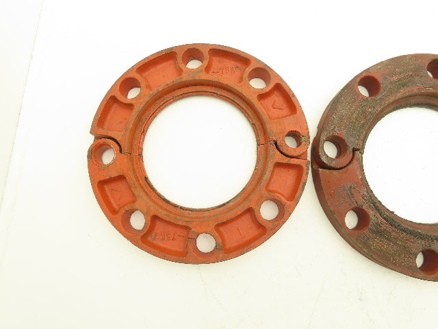 Victaulic 5"-741 Grooved Pipe Split Flange Adapter Ductile Iron 8-Bolt  Lot of 3