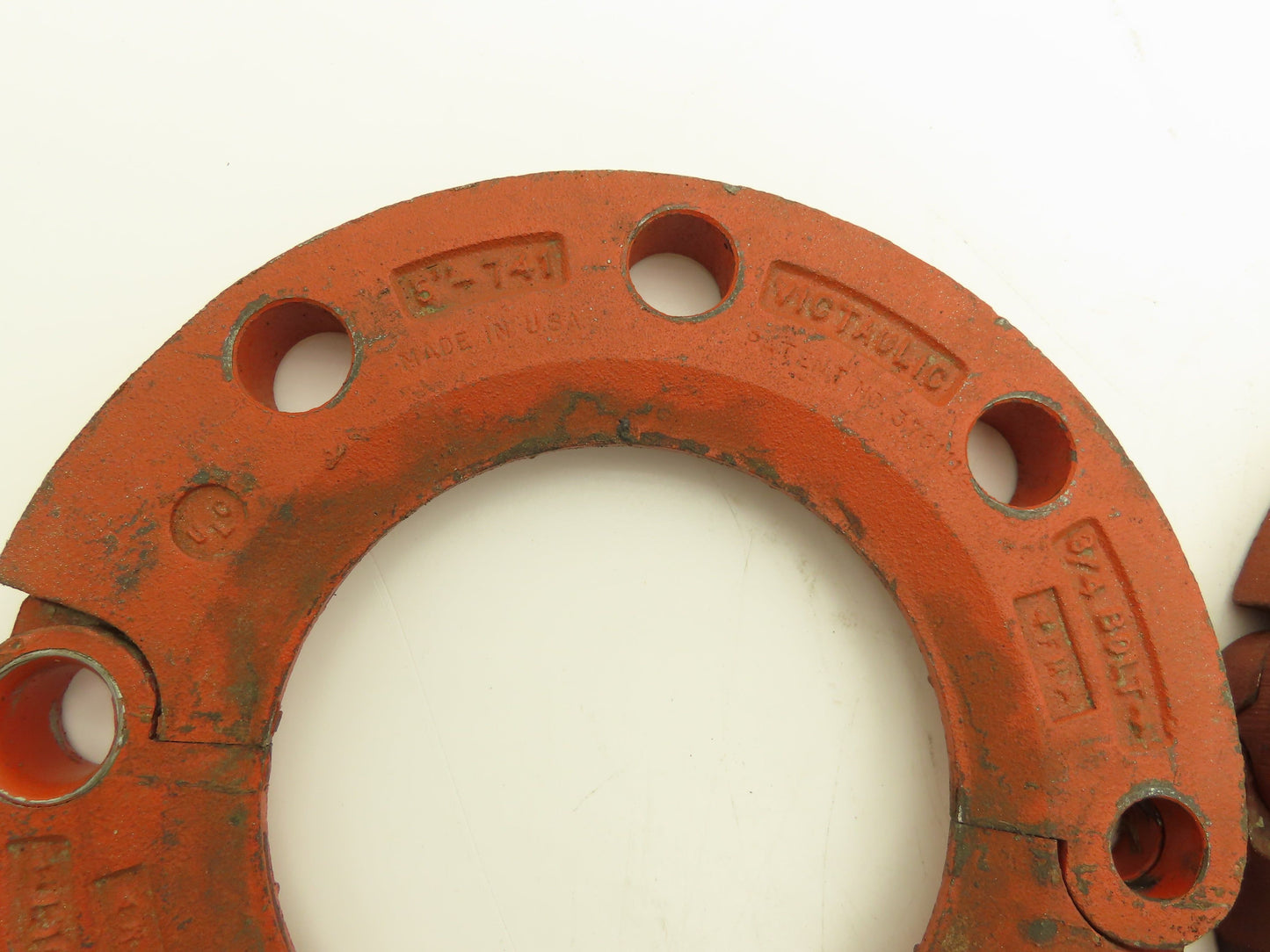 Victaulic 5"-741 Grooved Pipe Split Flange Adapter Ductile Iron 8-Bolt  Lot of 3