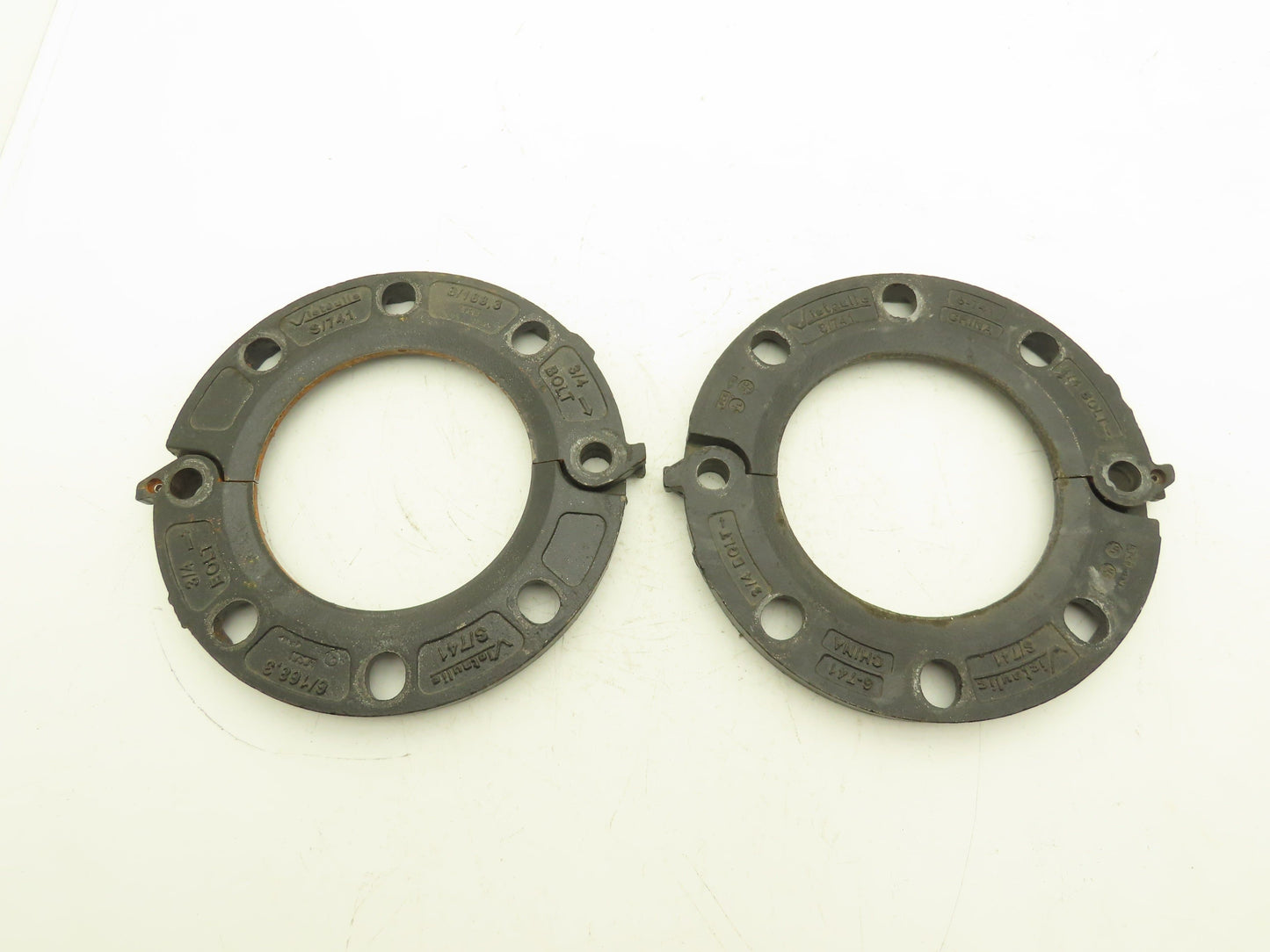 Victaulic 6"-741 Grooved Pipe Split Flange Adapter Ductile Iron 8-Bolt  Lot of 2