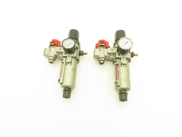 SMC Pneumatic Air Filter Regulator With Lock Out Valve 150 PSI Lot of 2