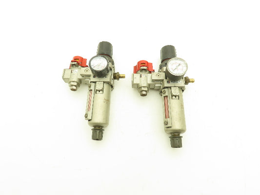 SMC Pneumatic Air Filter Regulator With Lock Out Valve 150 PSI Lot of 2