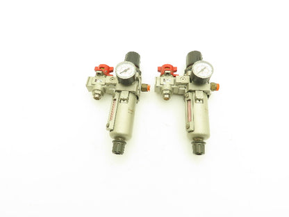 SMC Pneumatic Air Filter Regulator With Lock Out Valve 150 PSI Lot of 2
