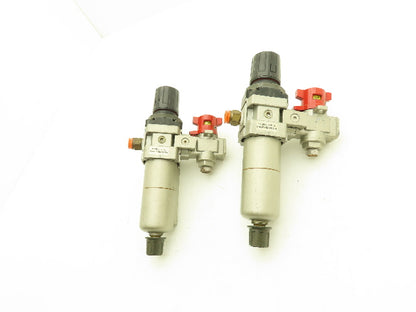 SMC Pneumatic Air Filter Regulator With Lock Out Valve 150 PSI Lot of 2