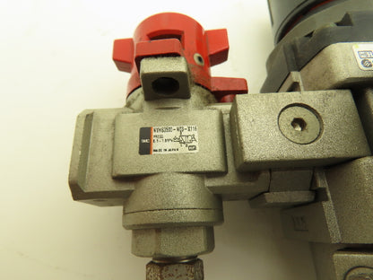 SMC Pneumatic Air Filter Regulator With Lock Out Valve 150 PSI Lot of 2