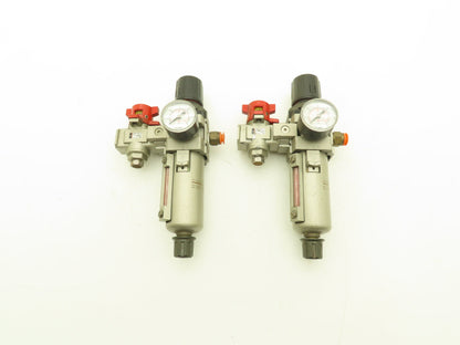 SMC Pneumatic Air Filter Regulator With Lock Out Valve 150 PSI Lot of 2