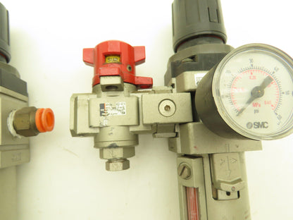 SMC Pneumatic Air Filter Regulator With Lock Out Valve 150 PSI Lot of 2