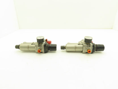 SMC Pneumatic Air Filter Regulator With Lock Out Valve 150 PSI Lot of 2