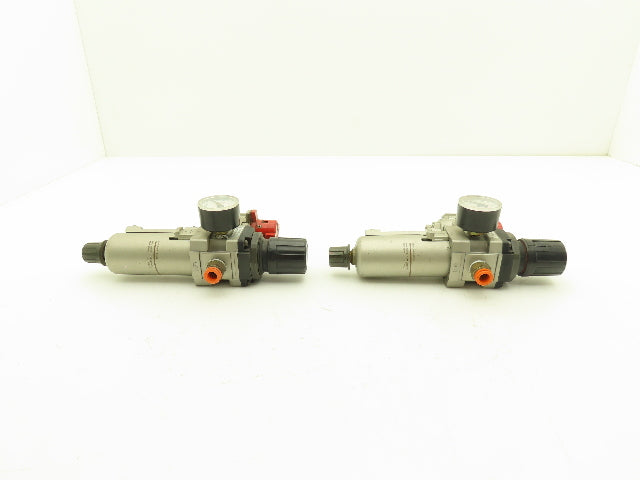 SMC Pneumatic Air Filter Regulator With Lock Out Valve 150 PSI Lot of 2