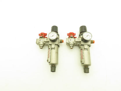 SMC Pneumatic Air Filter Regulator With Lock Out Valve 150 PSI Lot of 2