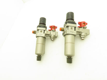 SMC Pneumatic Air Filter Regulator With Lock Out Valve 150 PSI Lot of 2