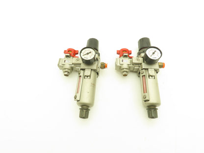 SMC Pneumatic Air Filter Regulator With Lock Out Valve 150 PSI Lot of 2
