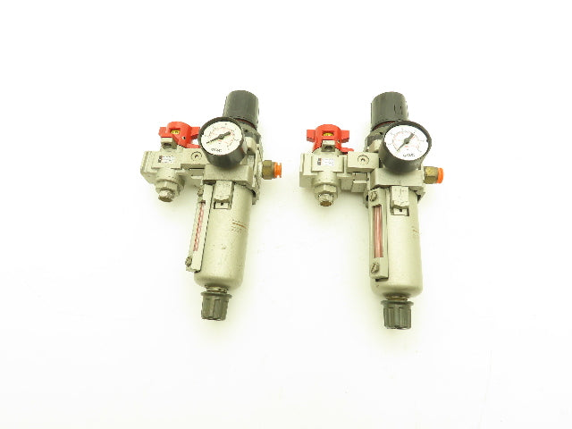 SMC Pneumatic Air Filter Regulator With Lock Out Valve 150 PSI Lot of 2