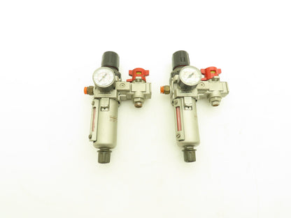 SMC Pneumatic Air Filter Regulator With Lock Out Valve 150 PSI Lot of 2