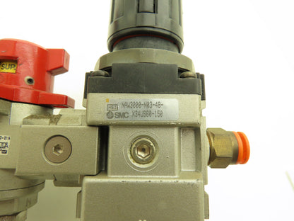 SMC Pneumatic Air Filter Regulator With Lock Out Valve 150 PSI Lot of 2