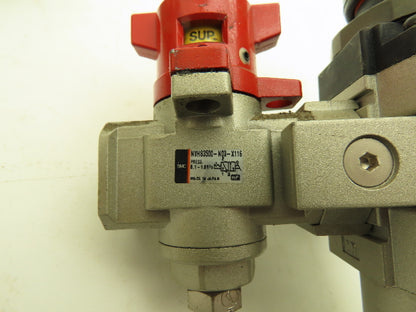 SMC Pneumatic Air Filter Regulator With Lock Out Valve 150 PSI Lot of 2