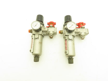 SMC Pneumatic Air Filter Regulator With Lock Out Valve 150 PSI Lot of 2
