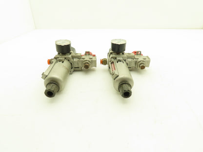SMC Pneumatic Air Filter Regulator With Lock Out Valve 150 PSI Lot of 2