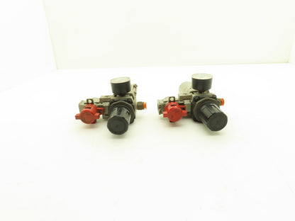 SMC Pneumatic Air Filter Regulator With Lock Out Valve 150 PSI Lot of 2