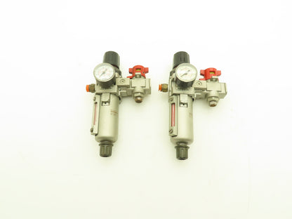 SMC Pneumatic Air Filter Regulator With Lock Out Valve 150 PSI Lot of 2