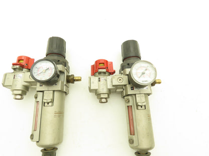 SMC Pneumatic Air Filter Regulator With Lock Out Valve 150 PSI Lot of 2