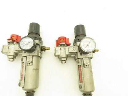 SMC Pneumatic Air Filter Regulator With Lock Out Valve 150 PSI Lot of 2