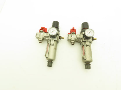 SMC Pneumatic Air Filter Regulator With Lock Out Valve 150 PSI Lot of 2