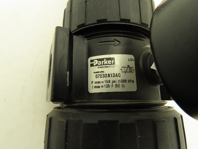 Parker 07E32A13AC Pneumatic Air Filter Regulator 150 PSI 1/2" NPT