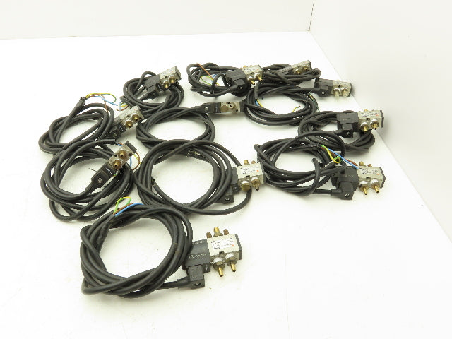 SMC NVK3120-3D-01T 4-Way Single Solenoid Piloted Valve 24V 1/4" NPTF 	Lot of 11