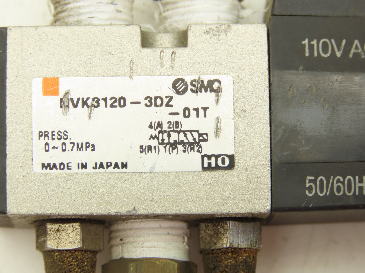 SMC NVK3120-3D-01T 4-Way Single Solenoid Piloted Valve 24V 1/4" NPTF 	Lot of 11